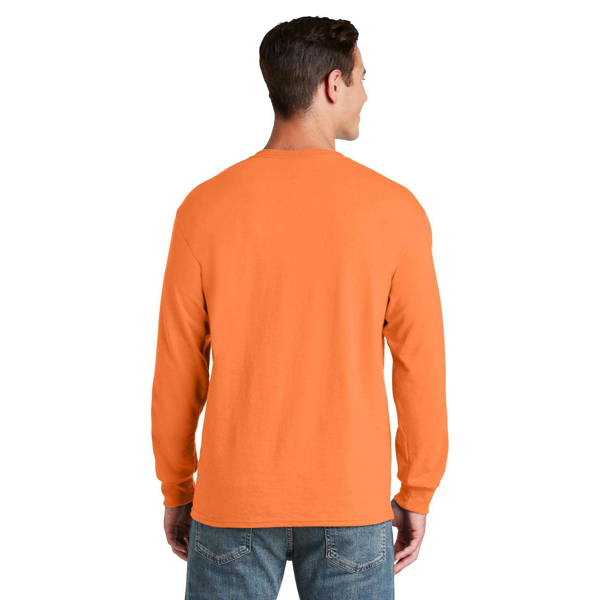JERZEES® – Dri-Power® 50/50 Cotton/Poly Long Sleeve T-Shirt Safety Orange